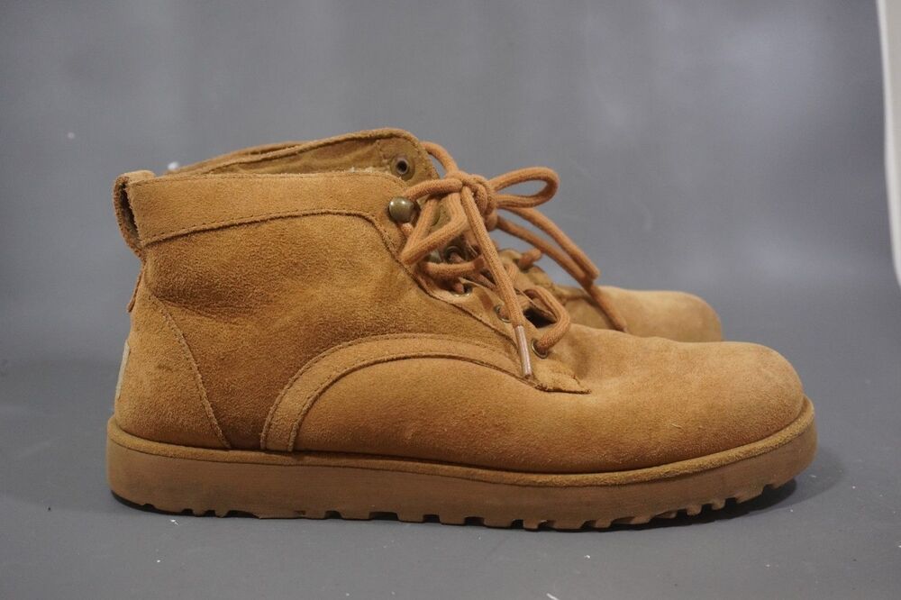 UGG Bethany Chukka Boots Women's Sz 8 Chestnut Suede Leather Sheepskin Lined